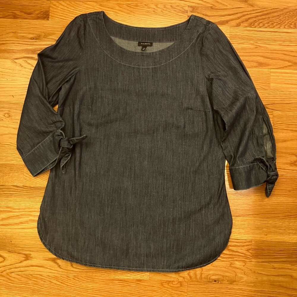 Women’s Talbots denim extra small top Casual Blue
